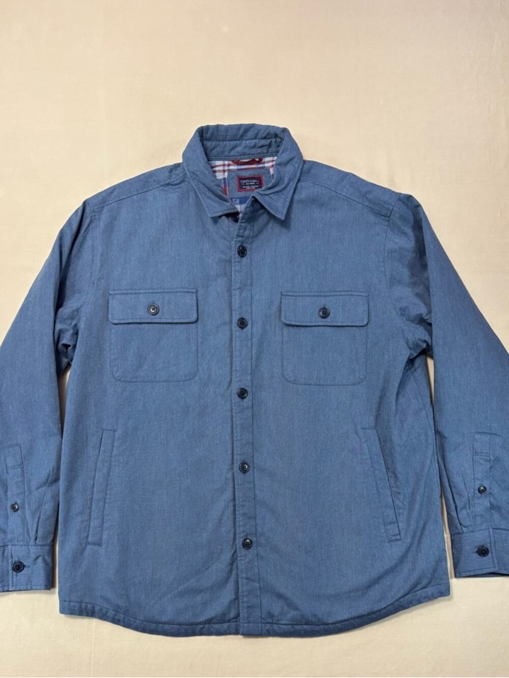 UNTUCKit Men's Blue Flannel Lined Snap Button Shirt Jacket Size XL